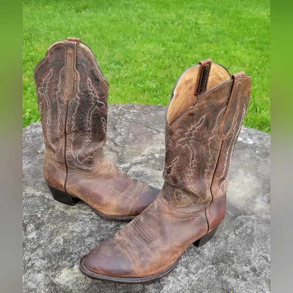J B Dillon goat leather cowboy boots brown distressed western Men’s 11.5 EE J.B. Dillon | Shoes | J B Dillon Goat Leather Cowboy Boots  main image 4